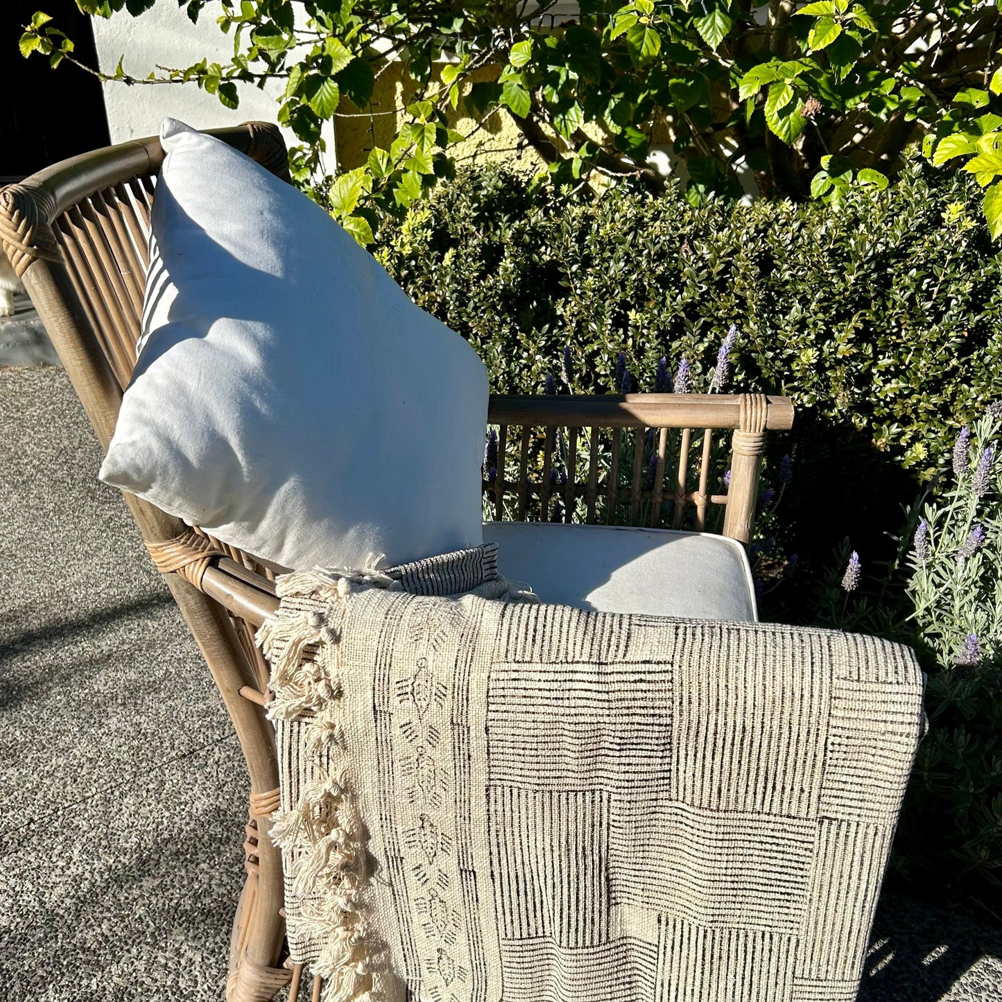 Striped Cotton Throw with tassels