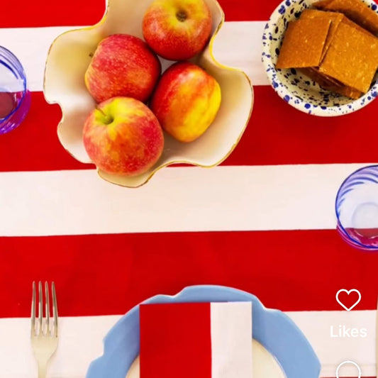 Block printed table cloths Red and white
