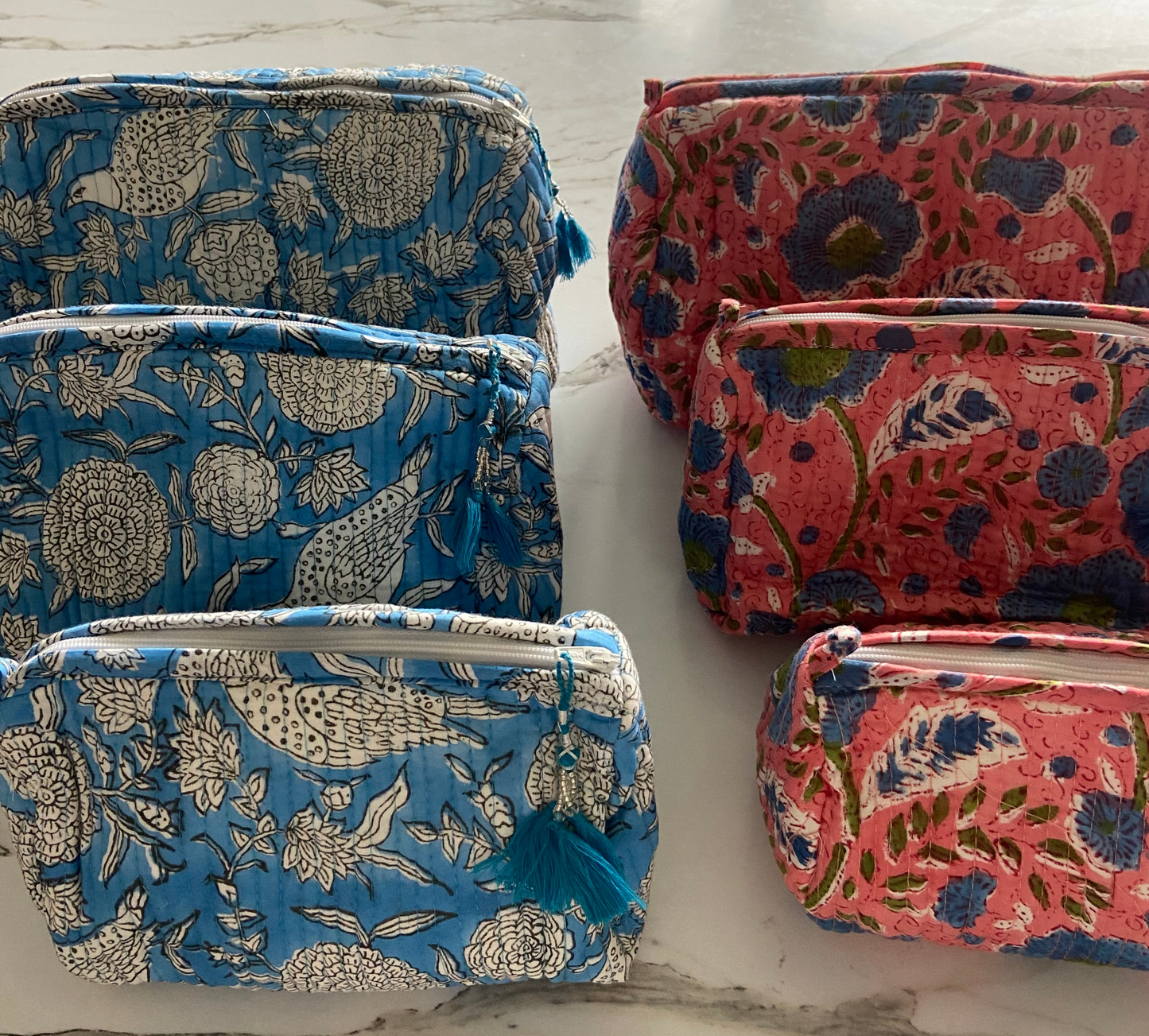 Block printed travel bags ( 3 pack)