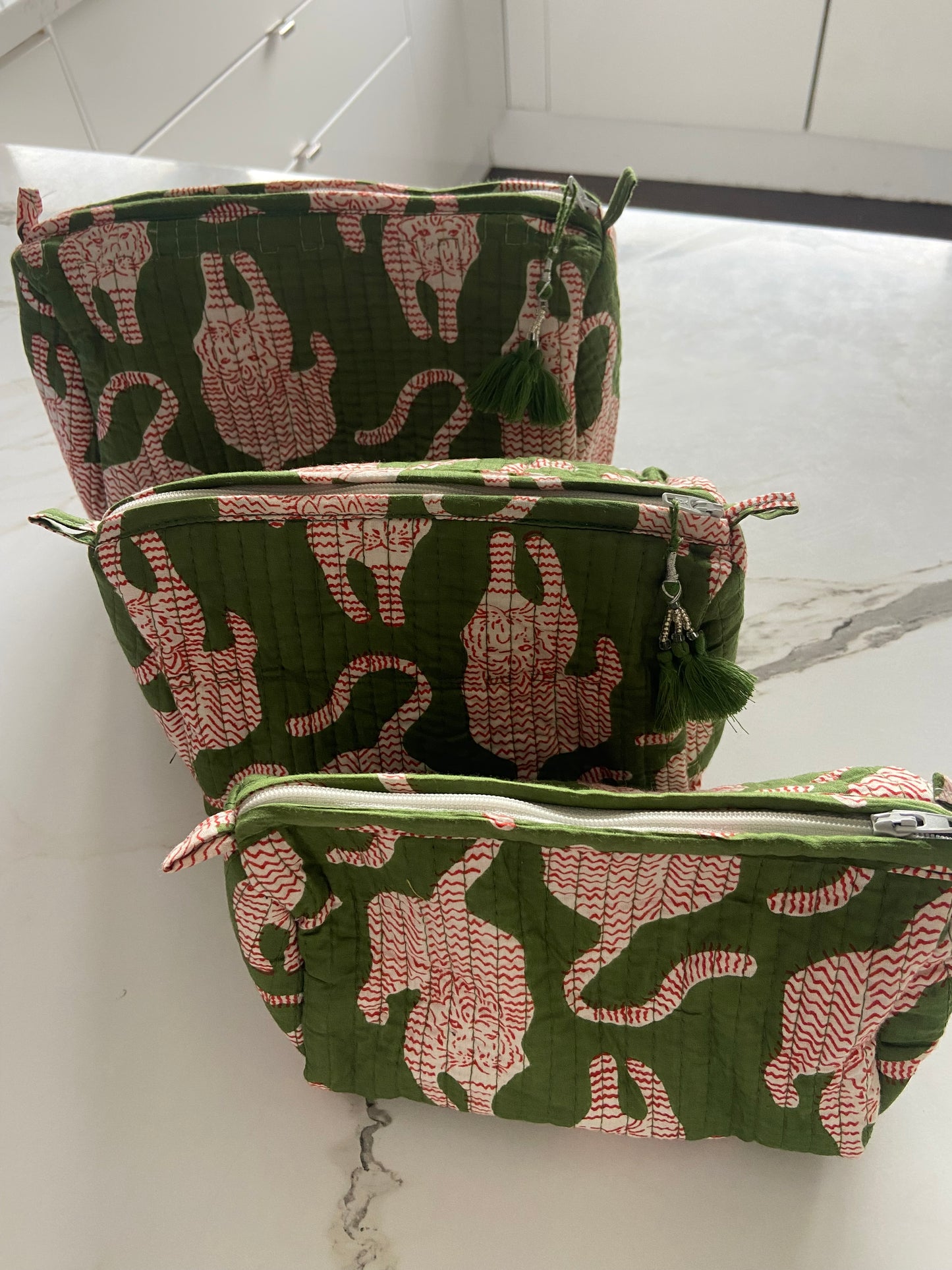 Block printed travel bags ( 3 pack)
