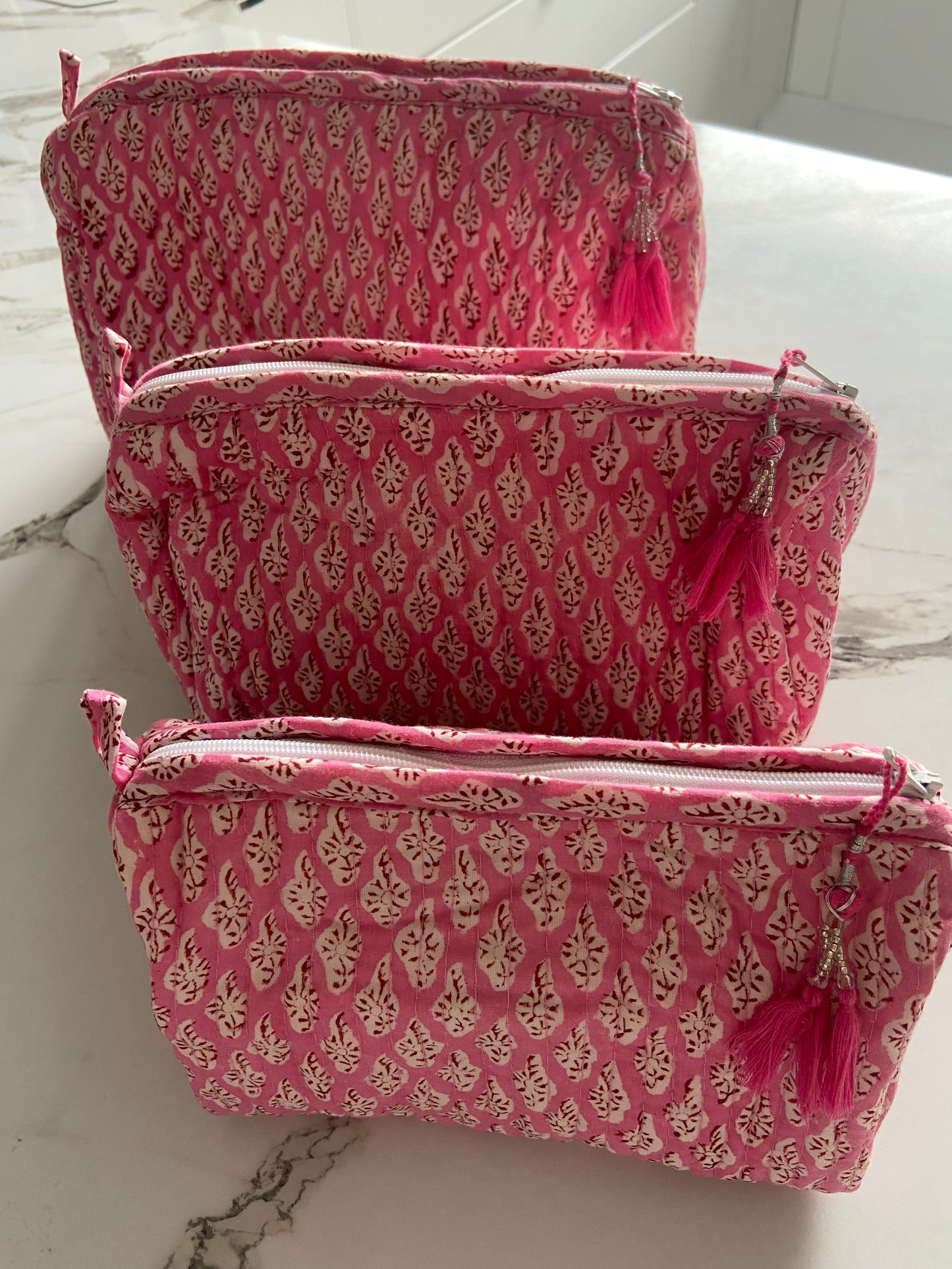 Block printed travel bags ( 3 pack)