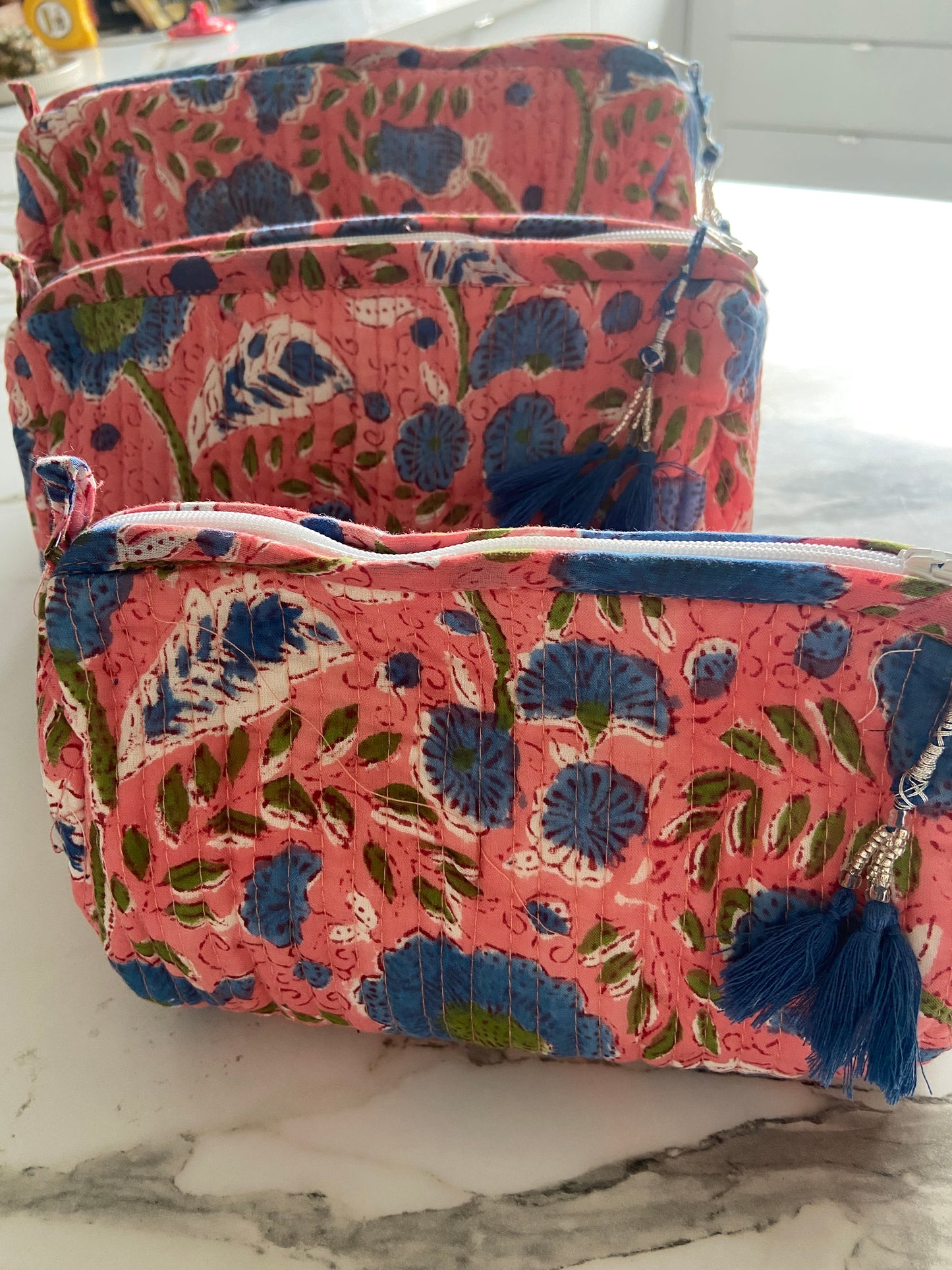 Block printed travel bags ( 3 pack)