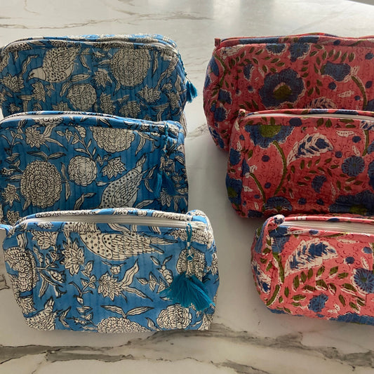 Block printed travel bags ( 3 pack)