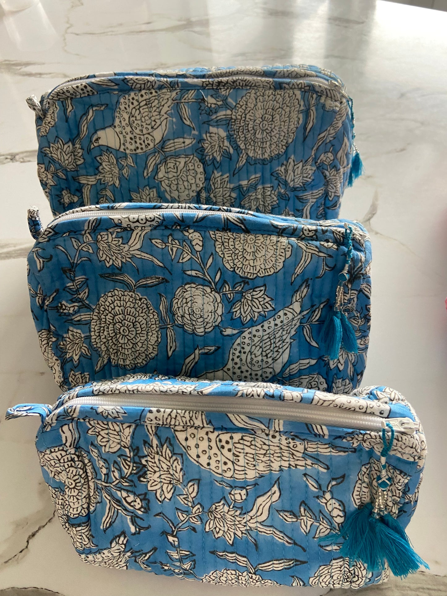 Block printed travel bags ( 3 pack)