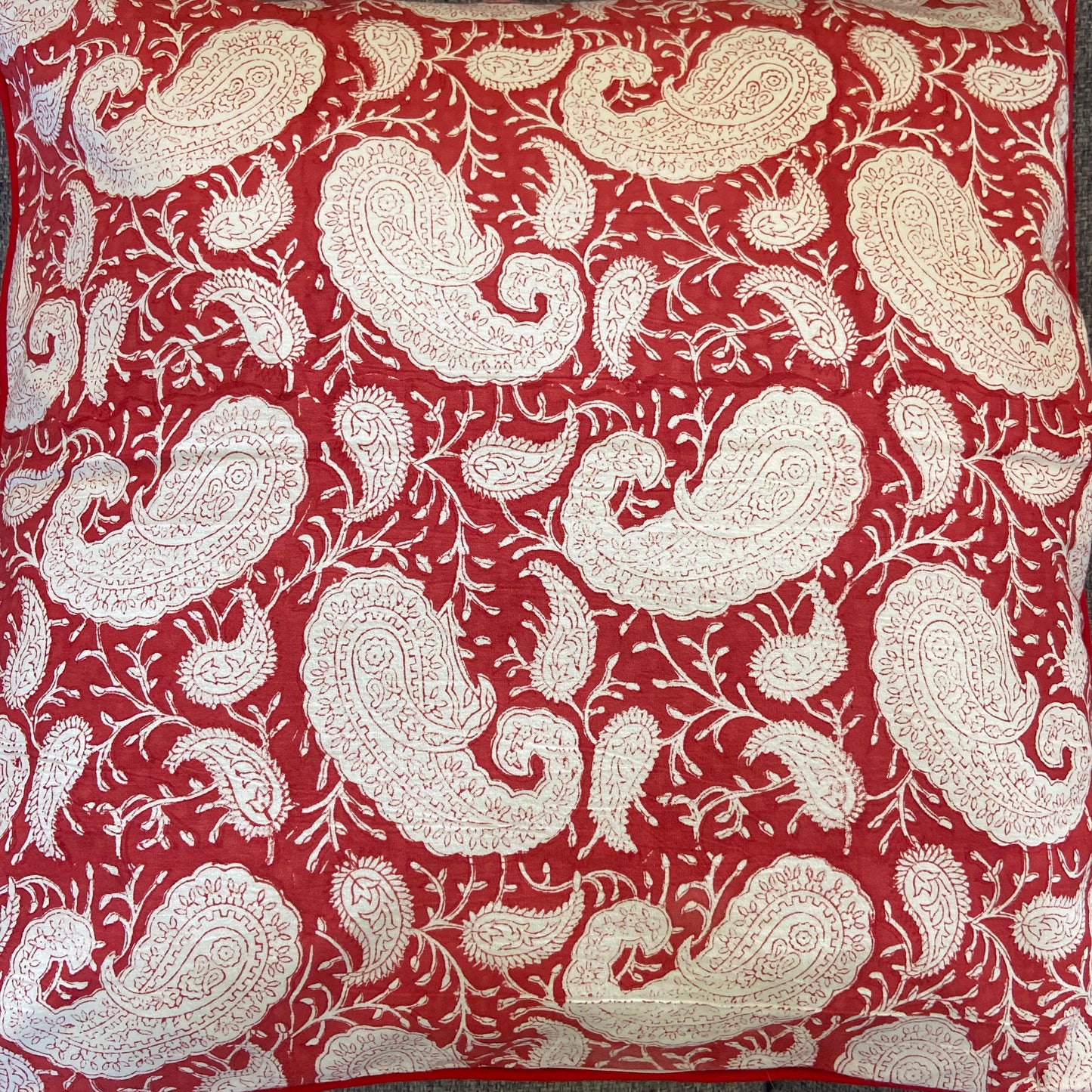 Raspberry Paisley Piping Cushions Covers (50X 50cm)