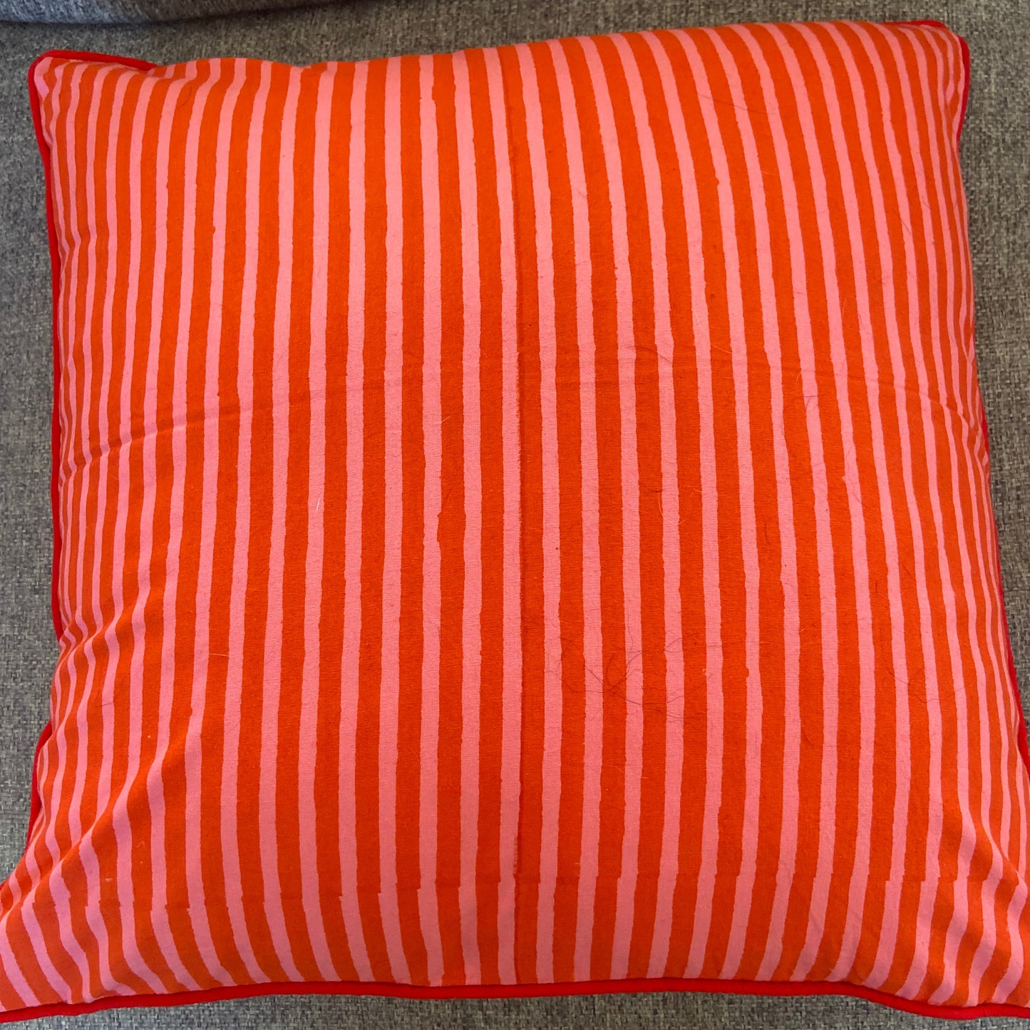 Pink and Red Striped Piping Cushions Covers (50X 50cm)