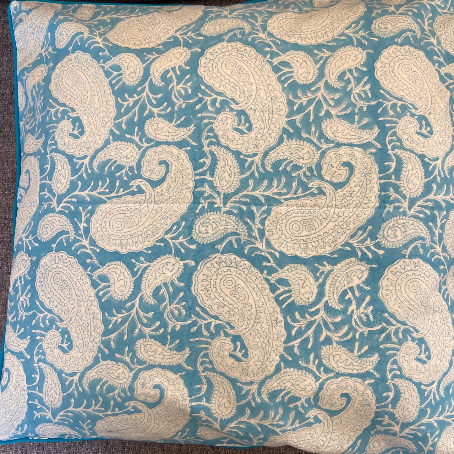Palace Blue Paisley Piping Cushions Covers (50X 50cm)