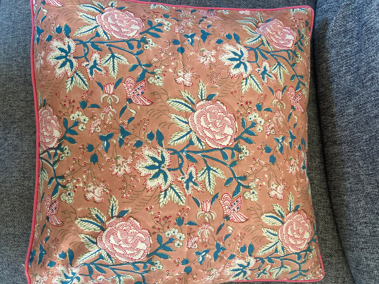 Misty Rose Cotton Cushion Cover with piping (50 X 50cm)