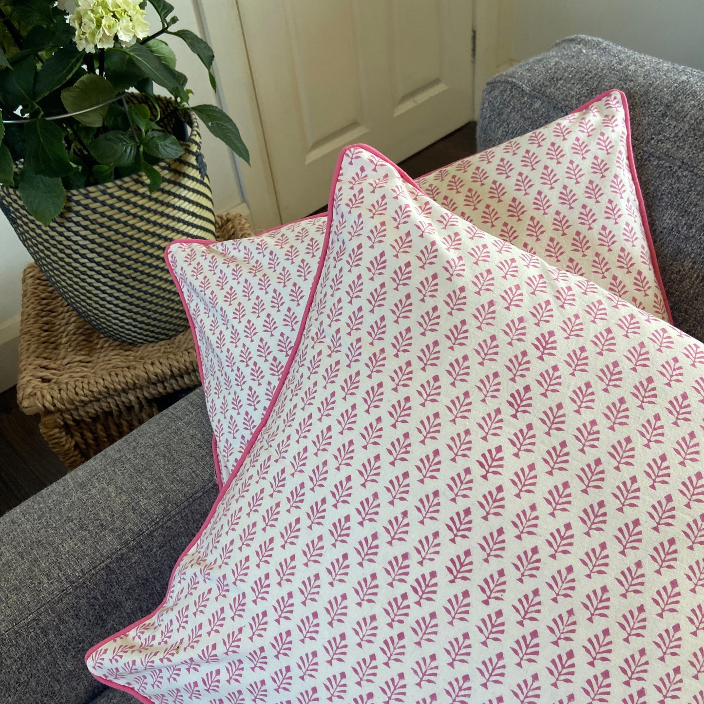 Mini Tree Pink Piping Cushions Covers (50X 50cm)