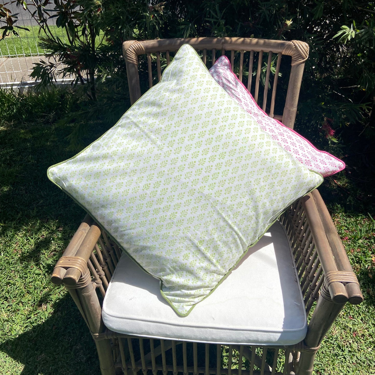 Mini Tree Green Piping Cushions Covers (50X 50cm)