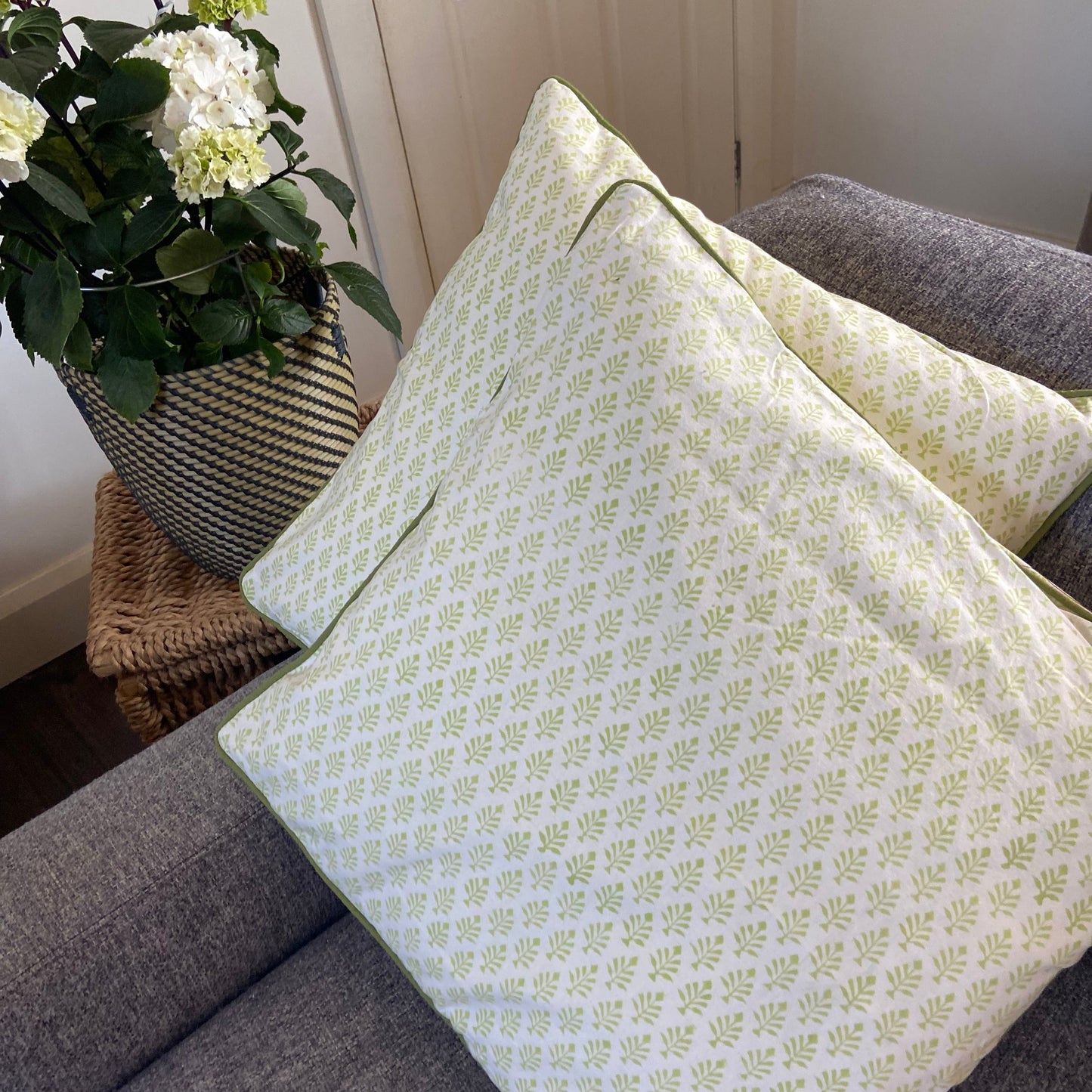 Mini Tree Green Piping Cushions Covers (50X 50cm)