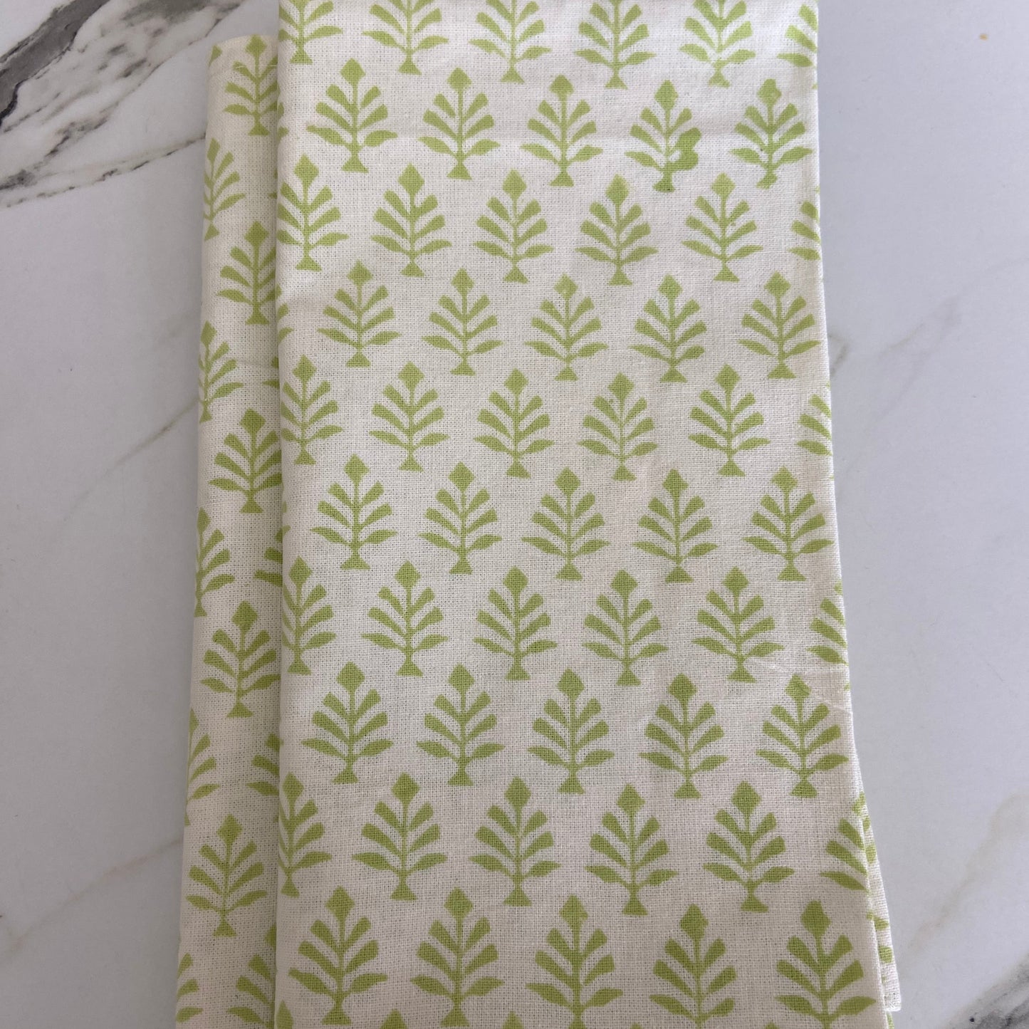 Block Printed Cotton Napkin Mini Tree Green