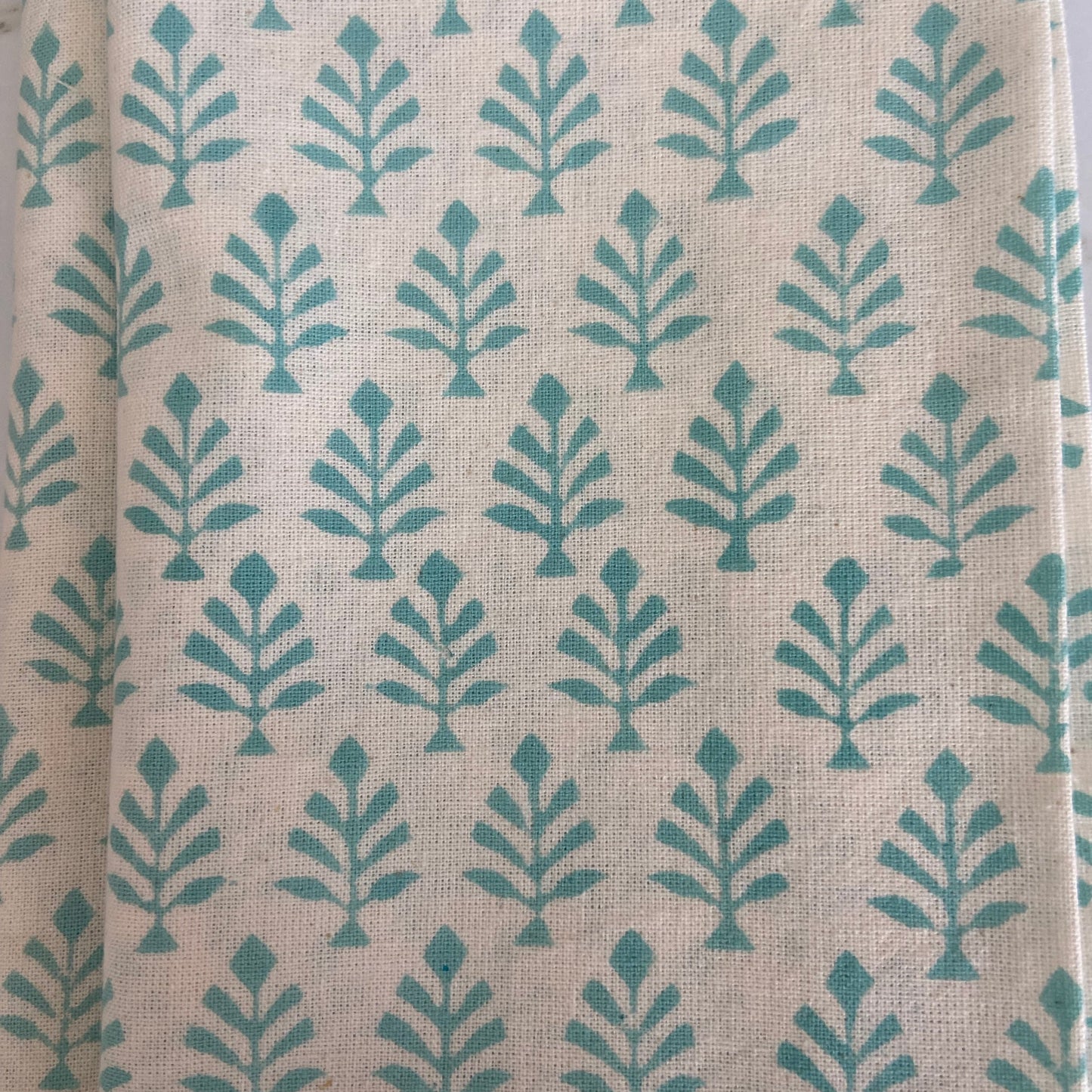 Block Printed Cotton Napkin Mini Tree Aqua
