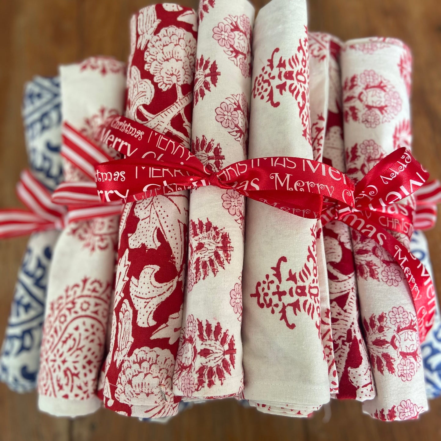 Cotton Tea Towels 3 pack blue
