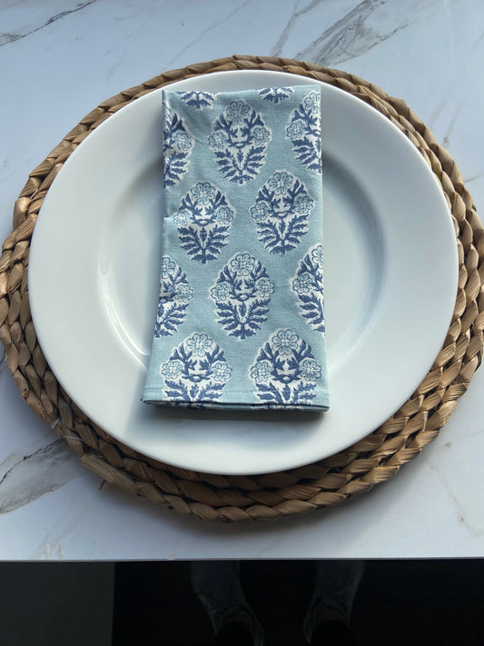 Hand Block Printed Cotton Napkin Boota Starlight Gud