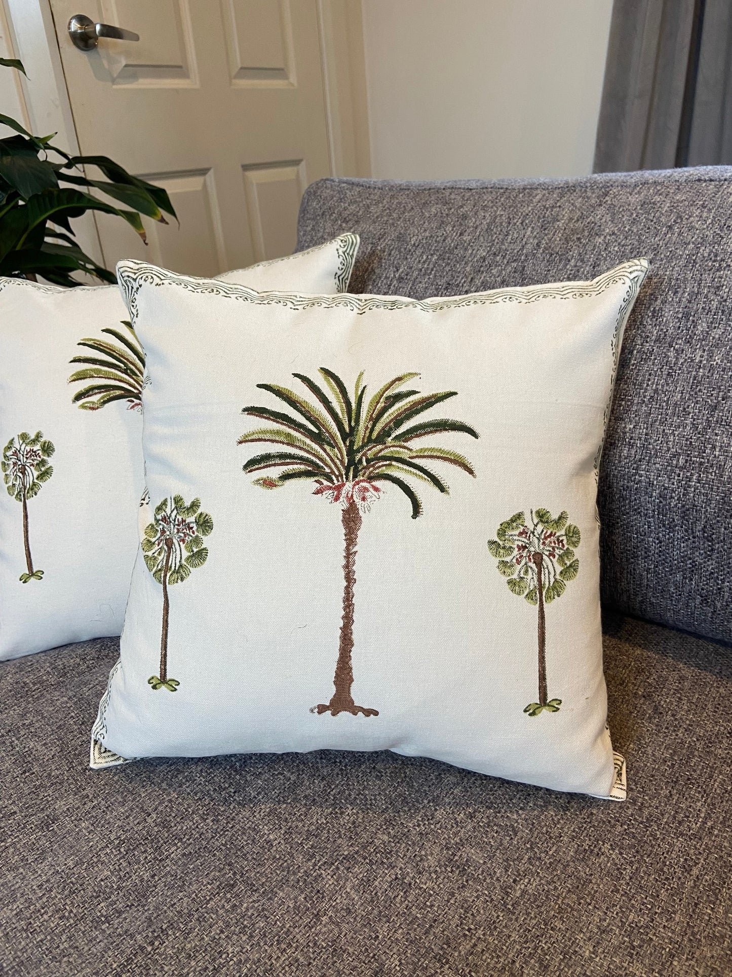 Decorative Palm Cotton Cushion Cover