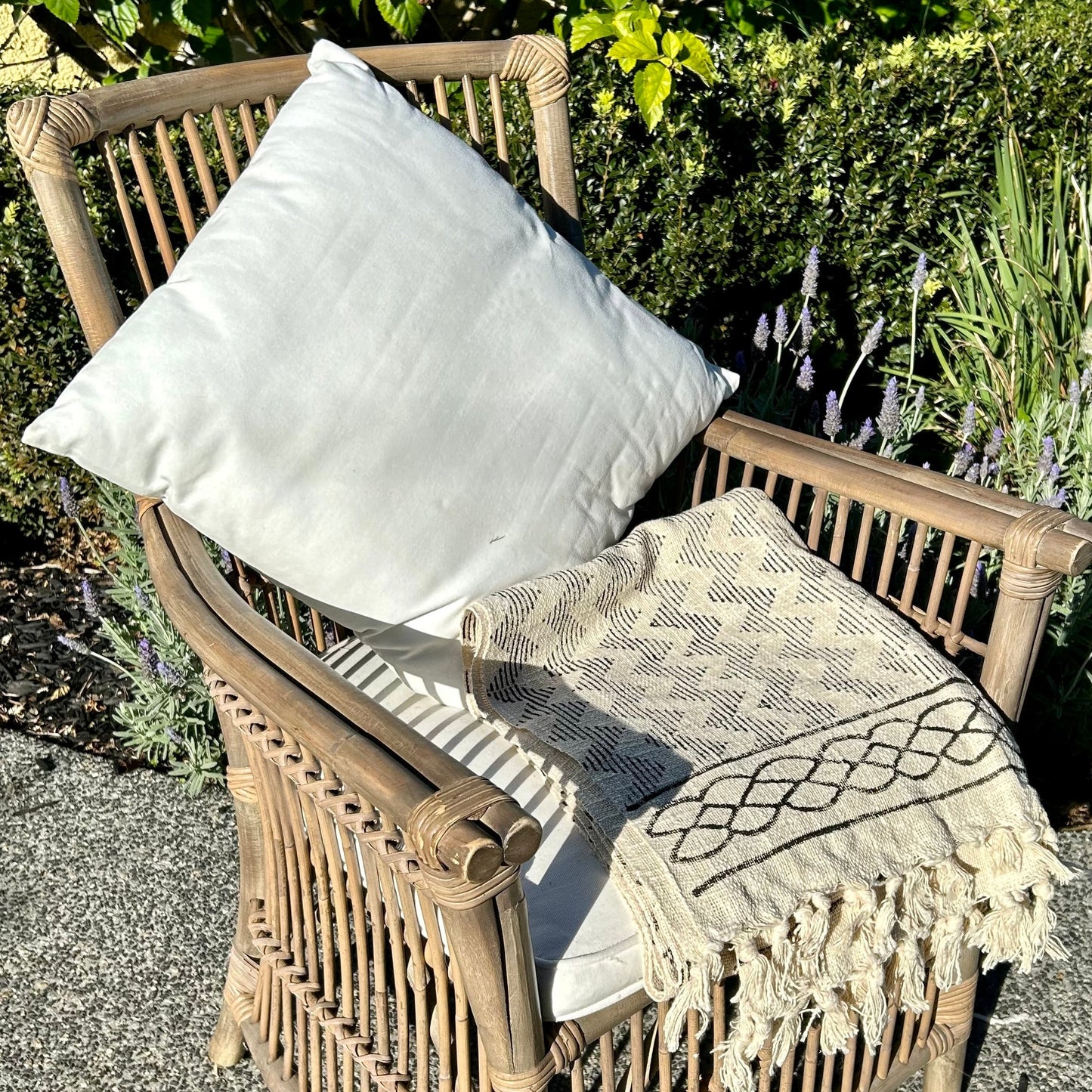 Herringbone Cotton Throw with tassels