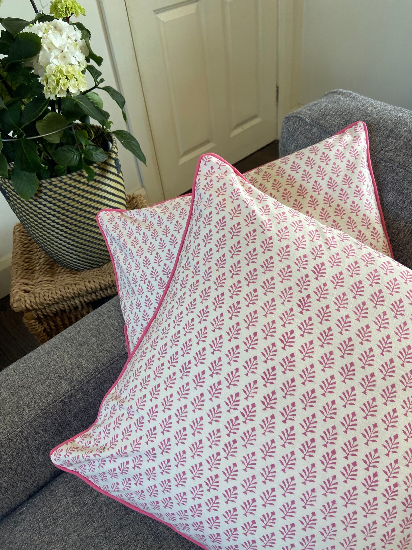 Mini Tree Pink Piping Cushions Covers (50X 50cm)