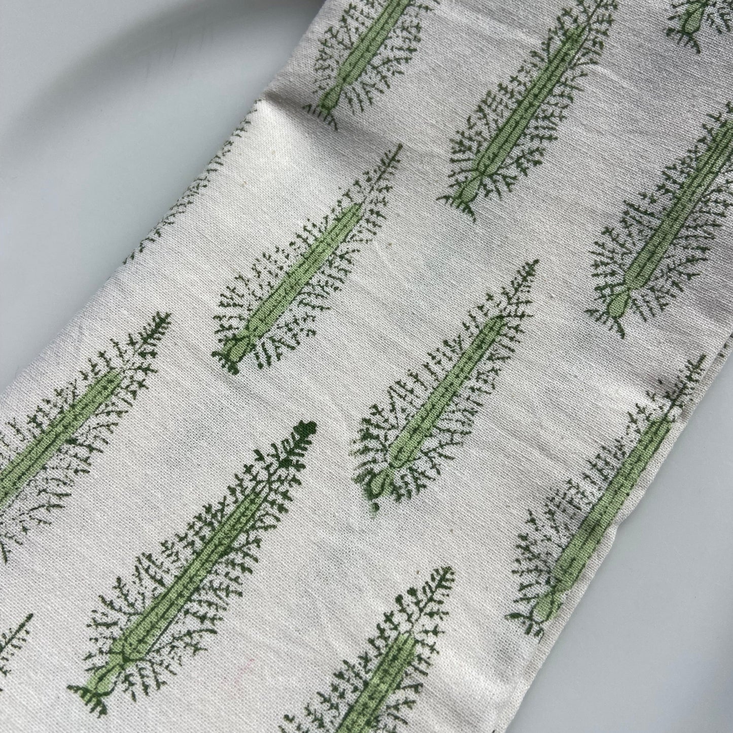 Block Printed Cotton Napkin Tree Green